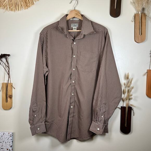 L.L. Bean Men's Large Long Sleeve Wrinkle Resistant Dress Shirt - Picture 2 of 5